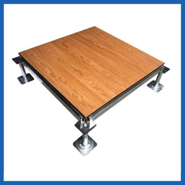 Wood grain ceramic raised floor